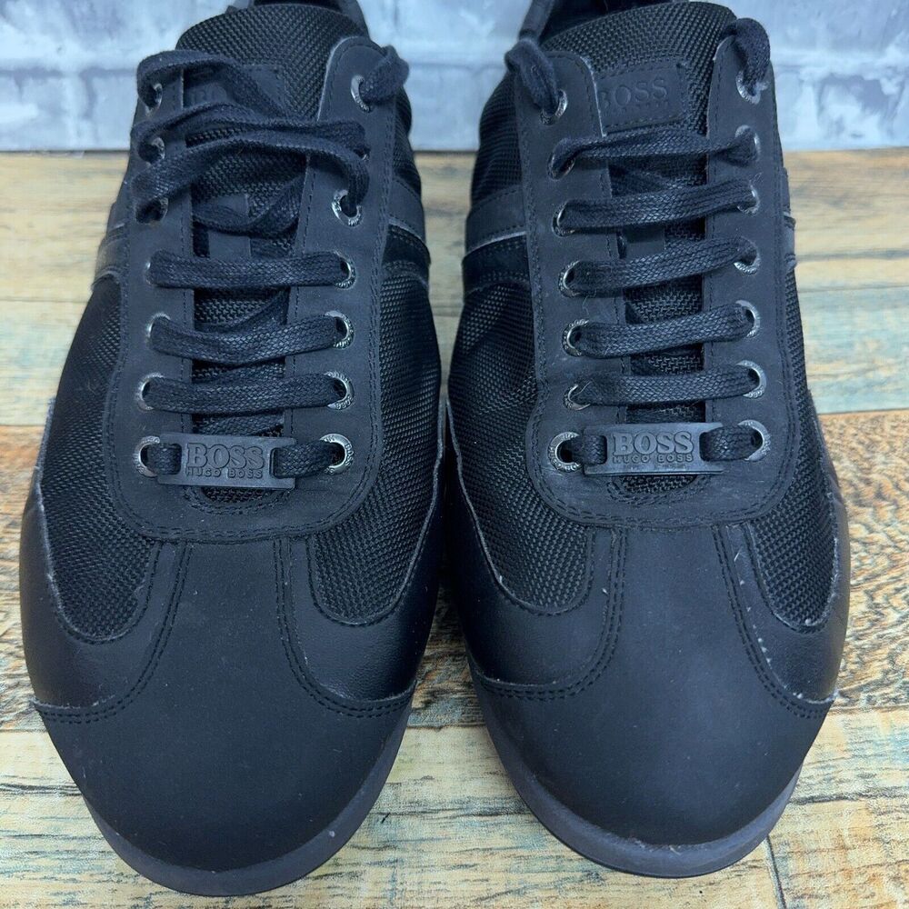 Hugo Boss Lighter 50388431 Black Casual Sneakers Shoes Lace up Mens Size 45 EU - Picture 4 of 11